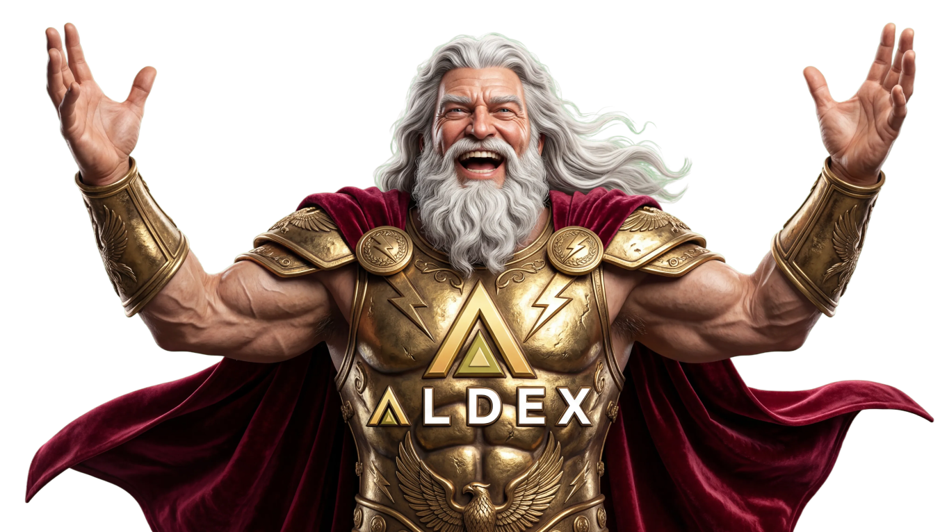 Zeus de Aldex con los brazos en alto